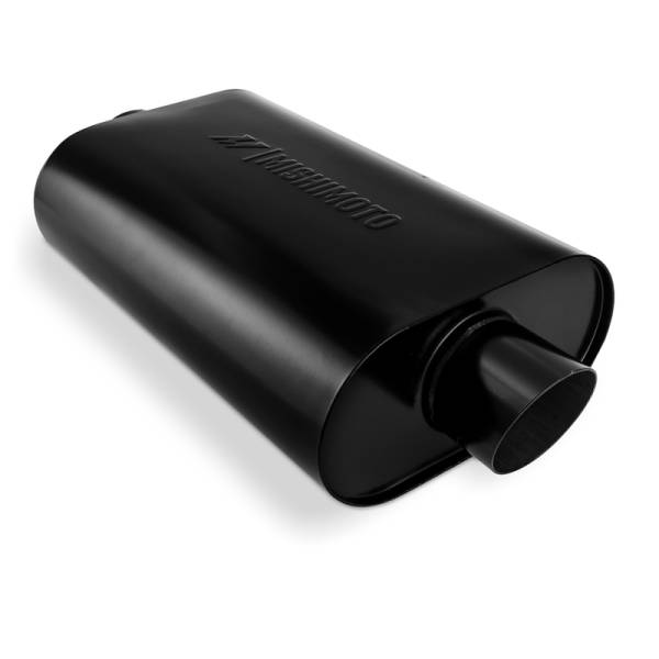 Mishimoto - Mishimoto Muffler with 2.5in Center Inlet/Outlet - Angled Tip - Black