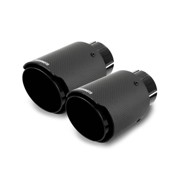 Mishimoto - Mishimoto 2x Carbon Fiber Muffler Tip 2.5in Inlet 3.5in Outlet Black