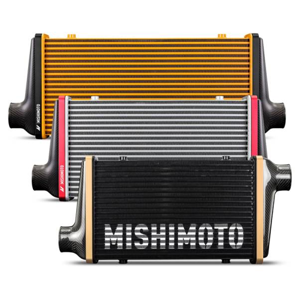 Mishimoto - Mishimoto Universal Carbon Fiber Intercooler - Gloss Tanks - 450mm Black Core - C-Flow - BK V-Band