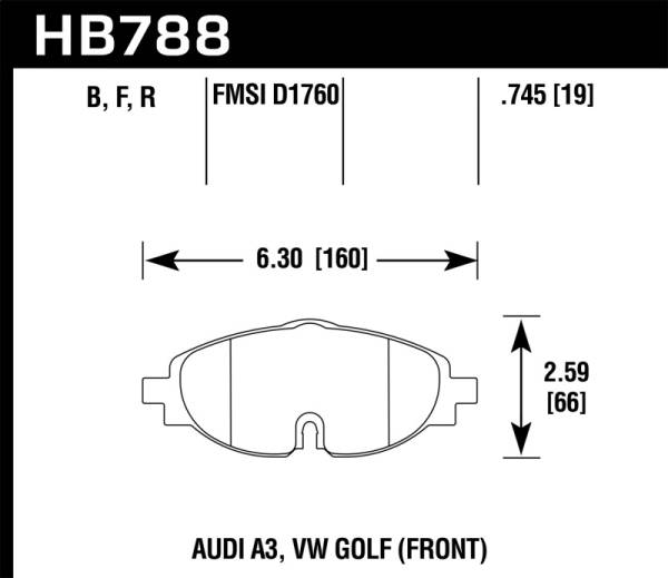 Hawk Performance - Hawk 15-17 VW Golf / Audi A3/A3 Quattro Front High Performance Brake Pads