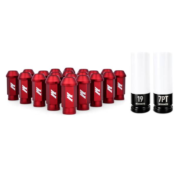 Mishimoto - Mishimoto Aluminum Locking Lug Nuts 1/2 X 20 23pc Set Red