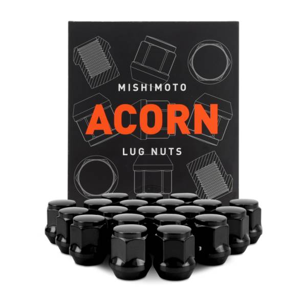 Mishimoto - Mishimoto Steel Acorn Lug Nuts M12 x 1.5 - 20pc Set - Black