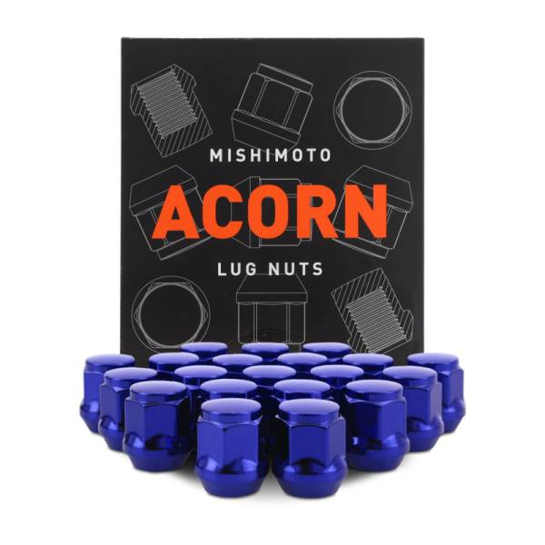 Mishimoto - Mishimoto Steel Acorn Lug Nuts M12 x 1.5 - 20pc Set - Blue