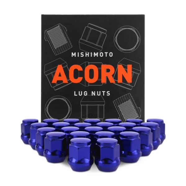 Mishimoto - Mishimoto Steel Acorn Lug Nuts M12 x 1.5 - 24pc Set - Blue