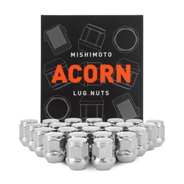 Mishimoto - Mishimoto Steel Acorn Lug Nuts M12 x 1.5 - 24pc Set - Chrome