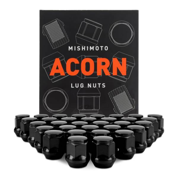 Mishimoto - Mishimoto Steel Acorn Lug Nuts M14 x 1.5 - 32pc Set - Black