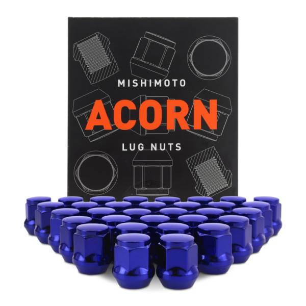 Mishimoto - Mishimoto Steel Acorn Lug Nuts M14 x 1.5 - 32pc Set - Blue