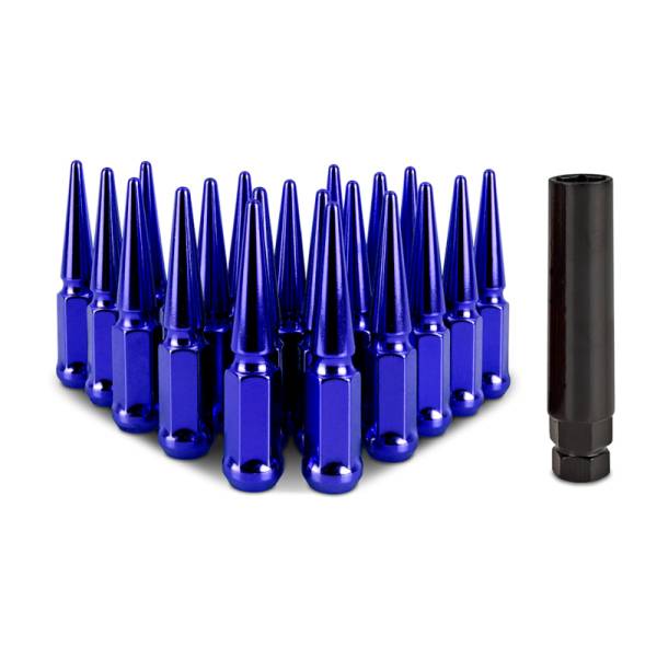 Mishimoto - Mishimoto Steel Spiked Lug Nuts M12x1.5 20pc Set - Blue