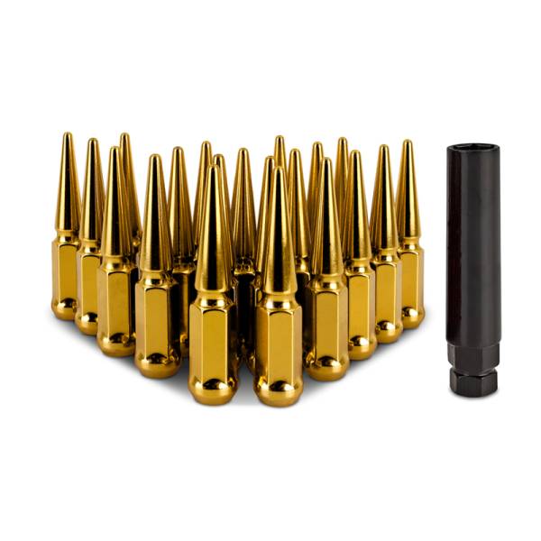 Mishimoto - Mishimoto Steel Spiked Lug Nuts M12x1.5 20pc Set - Gold