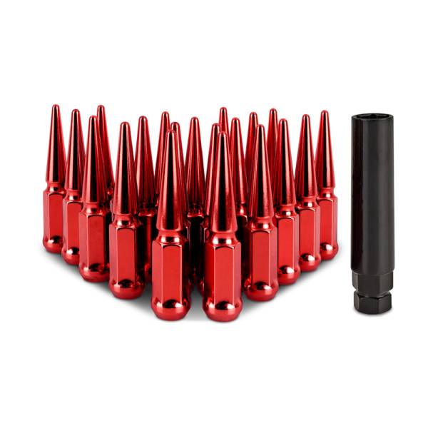 Mishimoto - Mishimoto Steel Spiked Lug Nuts M12x1.5 20pc Set - Red