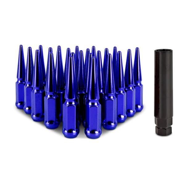 Mishimoto - Mishimoto Mishimoto Steel Spiked Lug Nuts M12 x 1.5 24pc Set Blue