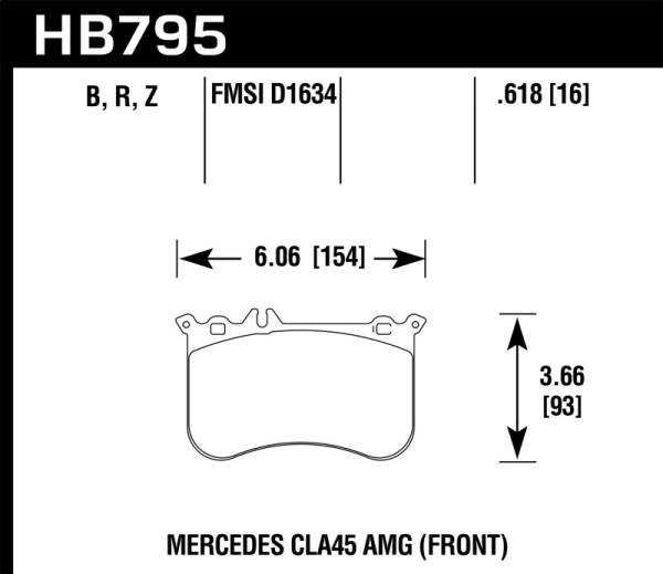 Hawk Performance - Hawk 14-17 Mercedes-Benz CLA 45 AMG/15-17 Mercedes-Benz GLA 45 AMG HPS 5.0 Front Brake Pads