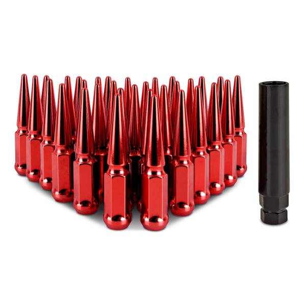 Mishimoto - Mishimoto Mishimoto Steel Spiked Lug Nuts M14 x 1.5 32pc Set Red