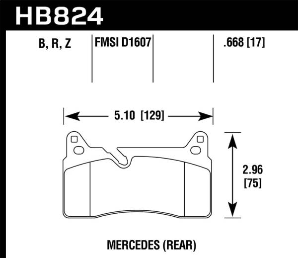 Hawk Performance - Hawk 11-15 Mercedes-Benz SLS AMG HPS 5.0 Rear Brake Pads