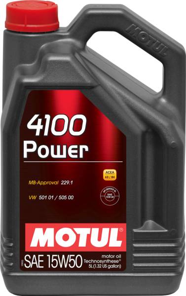 Motul - Motul 5L Engine Oil 4100 POWER 15W50 - VW 505 00 501 01 - MB 229.1