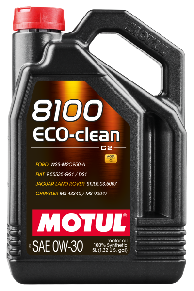 Motul - Motul 5L Synthetic Engine Oil 8100 0W30 4x5L ECO-CLEAN  ACEA C2 API SM ST.JLR 03.5007