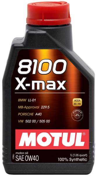 Motul - Motul 1L Synthetic Engine Oil 8100 0W40 X-MAX - Porsche A40