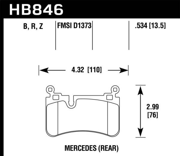 Hawk Performance - Hawk 08-13 Mercedes C-Class HPS 5.0 Rear Brake Pads