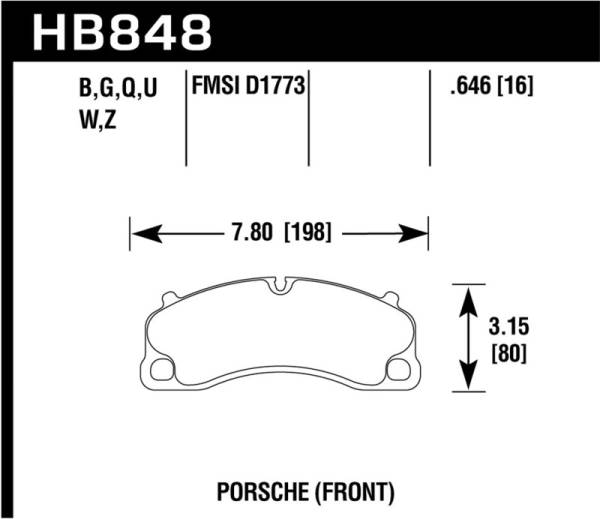 Hawk Performance - Hawk 16-19 Porsche 911 4.0L Exc/Cayman 3.8L 2016 Porsche Cayman DTC-80 Front Brake Pads