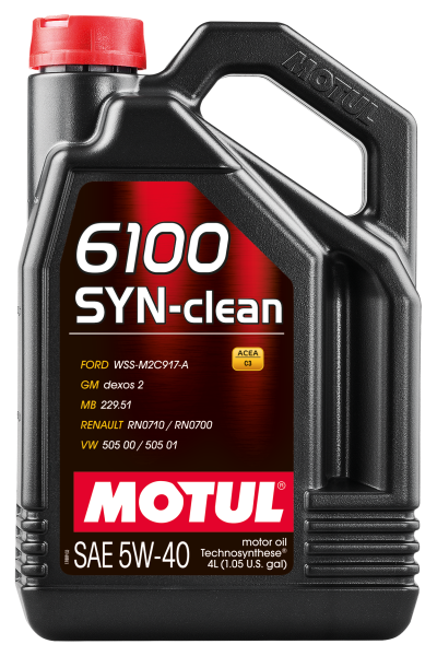 Motul - Motul 4x4L Engine Oil 6100 SYN-CLEAN 5W40 - VW 502.00/505.00 - MB 229.5