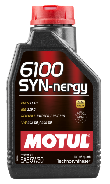 Motul - Motul 1L Technosynthese Engine Oil 6100 SYN-NERGY 5W30 - VW 502 00 505 00 - MB 229.5