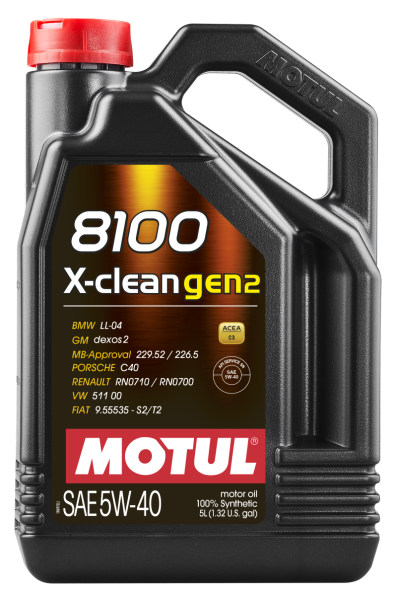 Motul - Motul 5L Synthetic Engine Oil 8100 X-CLEAN Gen 2 5W40