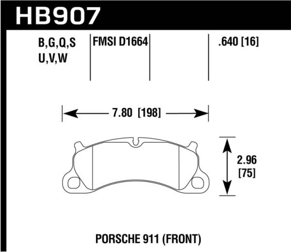 Hawk Performance - Hawk 2016 Porsche 911 Carrera S HPS 5.0 Front Brake Pads