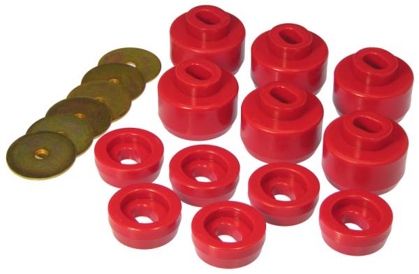 Prothane - Prothane 07-14 Chevy Silverado Body Mount 12 Bushing Kit - Red