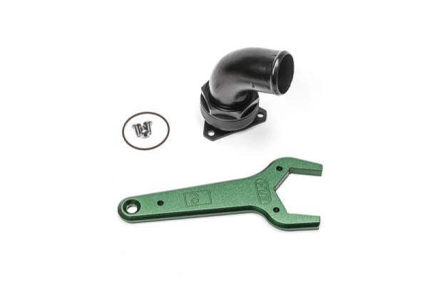 Radium Engineering - Radium Engineering FCST-X 3-Bolt Remote Mount Fill Neck - 24AN Elbow - 1.5in Barb