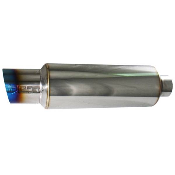 Injen - Injen 2 3/8 Universal Muffler w/Titanium burnt rolled Tip and stainless steel resonated inner wall