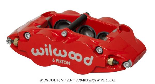 Wilwood - Wilwood Caliper-Narrow Superlite 6R-LH - Red 1.62/1.12/1.12in Pistons 1.25in Disc