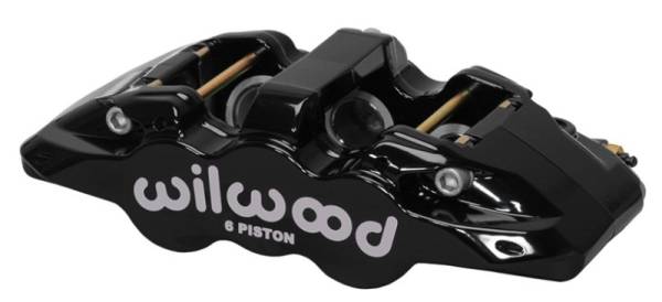 Wilwood - Wilwood Caliper-Aero6-R/H - Black 1.62/1.12/1.12in Pistons 1.25in Disc