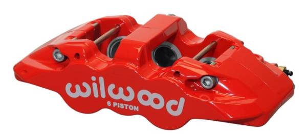 Wilwood - Wilwood Caliper-Aero6-R/H - Red 1.62/1.12/1.12in Pistons 1.25in Disc