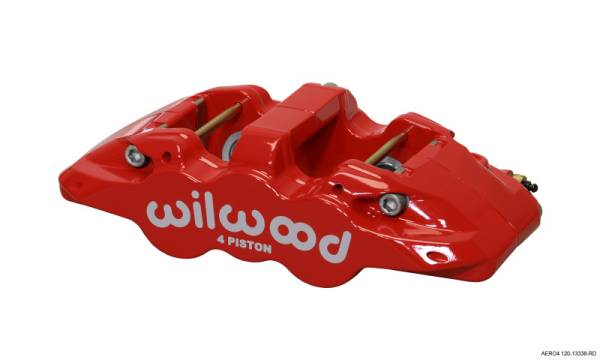 Wilwood - Wilwood Caliper-Aero4 - Red 1.12/1.12in Pistons 1.10in Disc