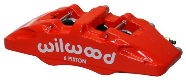 Wilwood - Wilwood Caliper-Forged Dynapro 6 5.25in Mount-Red-R/H 1.62/1.38in/1.38in Pistons .38in Disc