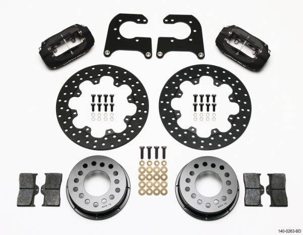 Wilwood - Wilwood Forged Dynalite Rear Drag Kit Drilled Rotor Chev 12 Bolt w C-Clips