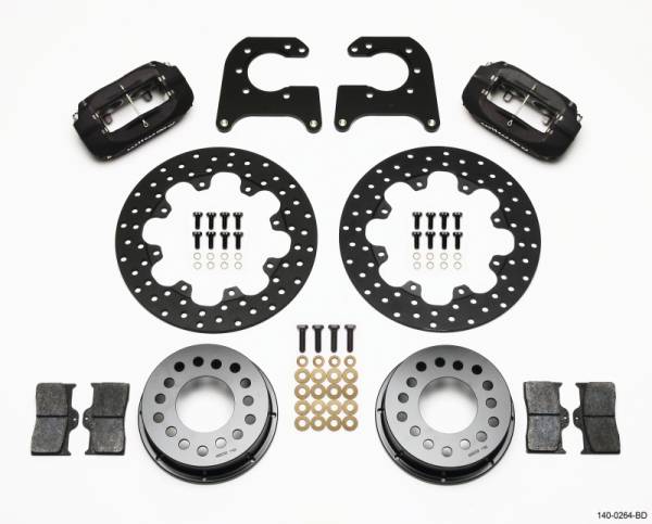 Wilwood - Wilwood Forged Dynalite Rear Drag Kit Drilled Rotor 58-64 Olds/Pontiac 1/2in Studs