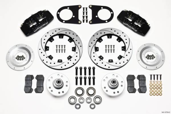 Wilwood - Wilwood Dynapro 6 Front Hub Kit 12.19in Drilled 37-48 Ford Psgr. Car Spindle