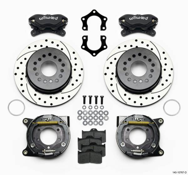 Wilwood - Wilwood Forged Dynalite P/S Park Brake Kit Drilled Mopar/Dana 2.50in Off w/Snap Ring Brng - 140-10767-D