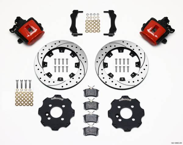 Wilwood - Wilwood Combination Parking Brake Rear Kit 11.75in Drilled Red Mini Cooper