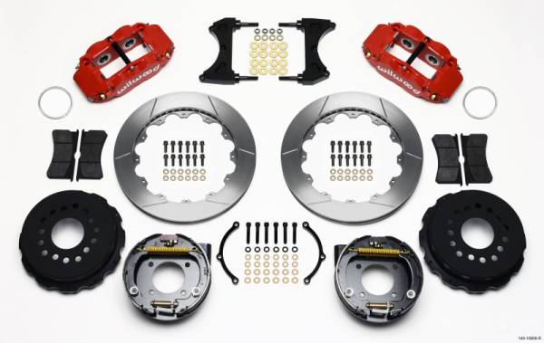 Wilwood - Wilwood Narrow Superlite 4R Rear P-Brk Kit 12.88in Red Chevy 12 Bolt w/ C-Clips Stggrd mt