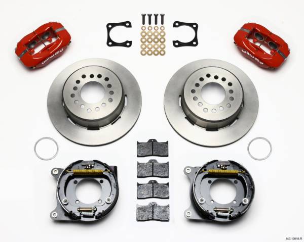 Wilwood - Wilwood Forged Dynalite P/S Park Brake Kit Red Chevy 12 Bolt-Spec 3.15in Brng Stggrd mt