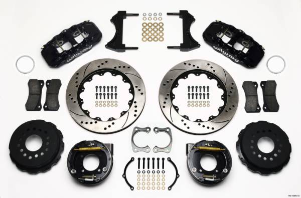 Wilwood - Wilwood AERO4 Rear P-Brake Kit 14.00in Drilled Chevy 12 Bolt w/ C-Clips