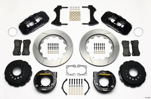 Wilwood - Wilwood AERO4 Rear P-Brake Kit 14.00in Chevy 12 Bolt-Spec 3.15in Brng