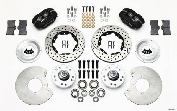 Wilwood - Wilwood Forged Dynalite Front Kit 11.00in Drilled 37-48 Ford Psgr. 360 Plate Mount