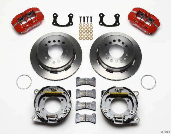 Wilwood - Wilwood Dynapro Low-Profile 11.00in P-Brake Kit - Red New Big Ford 2.50in Off Staggerd Mount