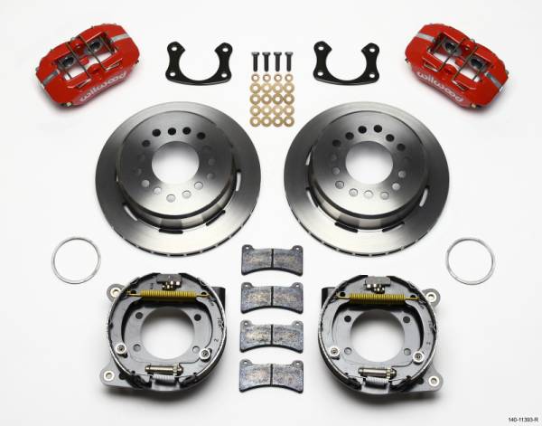 Wilwood - Wilwood Dynapro Low-Profile 11.00in P-Brake Kit - Red Small Ford 2.66in Offset