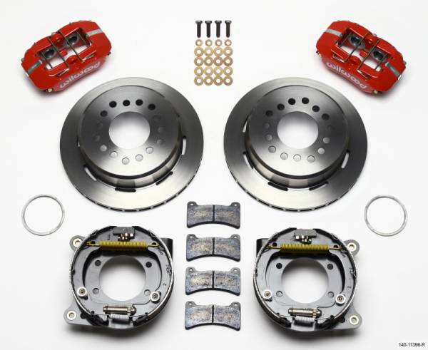 Wilwood - Wilwood Dynapro Low-Profile 11.00in P-Brake Kit - Red Ford 8.8 w/2.50in Offset-5 Lug