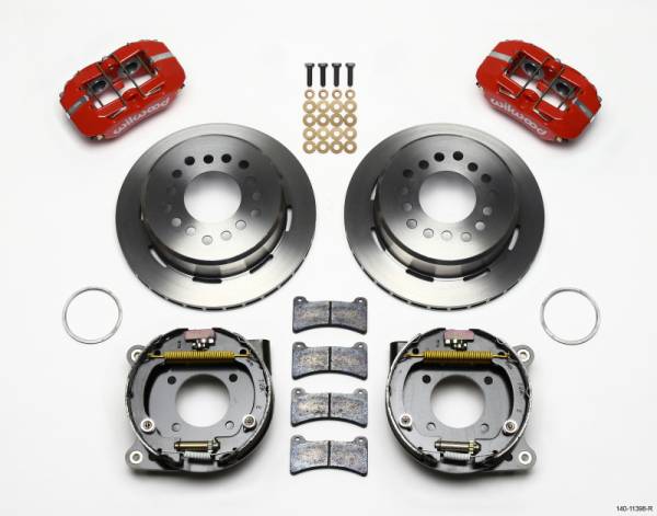 Wilwood - Wilwood Dynapro Low-Profile 11.00in P-Brake Kit - Red Chevy 12 Bolt 2.75in Off w/ C-Clips