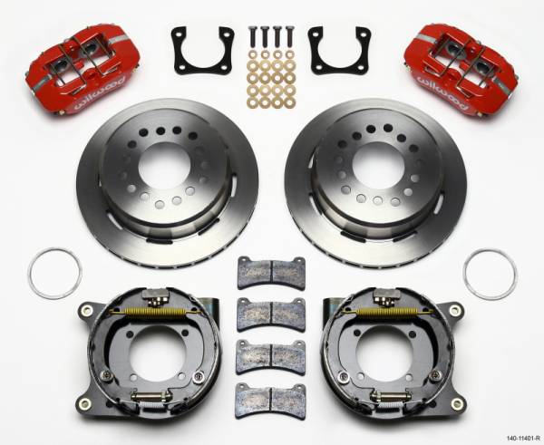 Wilwood - Wilwood Dynapro Low-Profile 11.00in P-Brake Kit - Red Chevy 12 Bolt Spcl 2.81in Offset